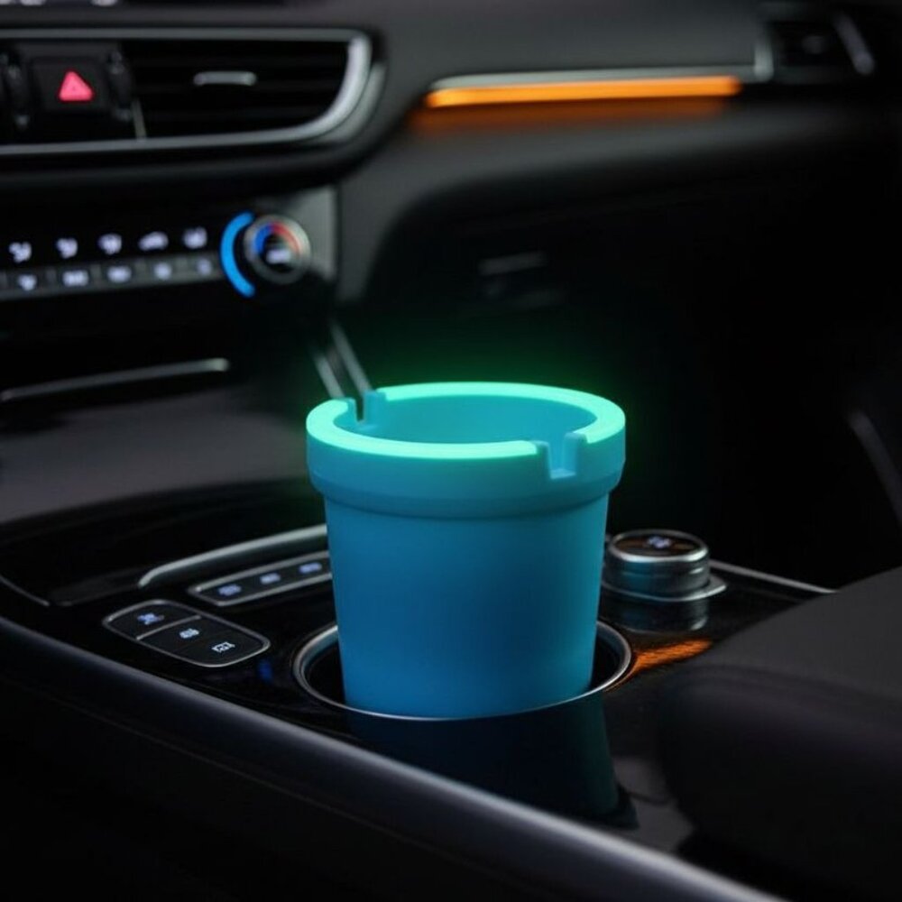 Butt Bucket Stub Out Car Ash Tray Glow in the Dark Cup Holder Self Extinguishing
